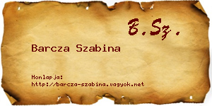 Barcza Szabina névjegykártya