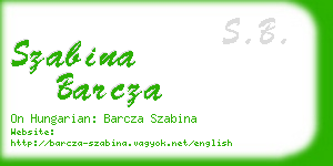 szabina barcza business card
